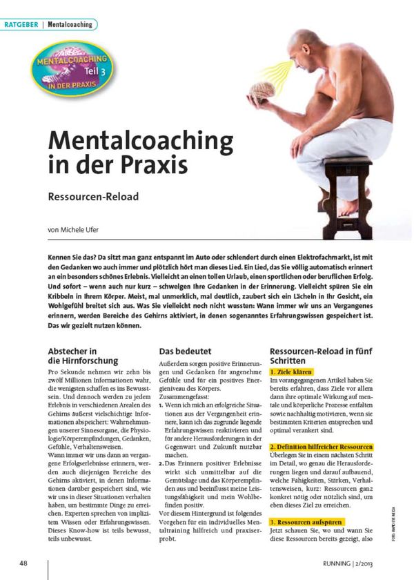 Artikelserie Mentalcoaching in der Praxis & angewandte Sportpsychologie | Dr. Michele Ufer